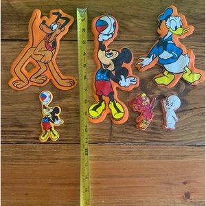 Lot 3 Mickey Mouse 70s rare vintsge Magnets/Pluto/Donald Duck/cheap good deal
